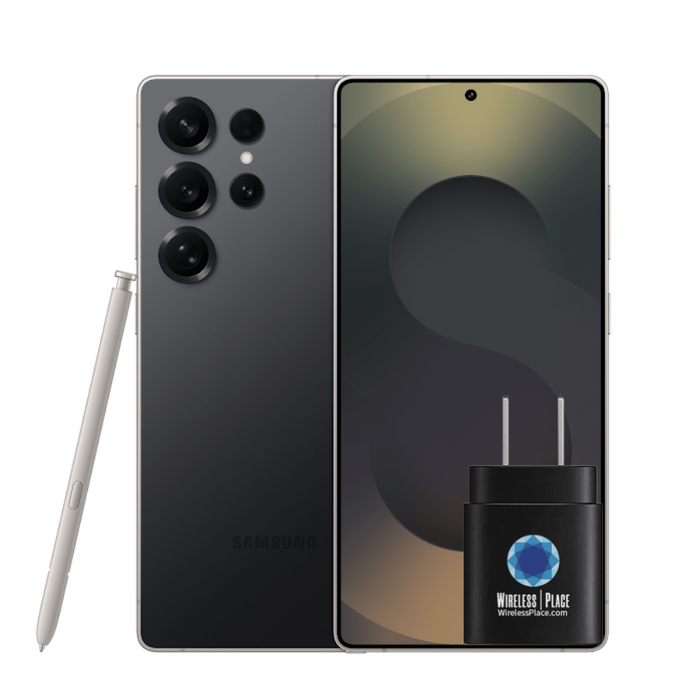 Samsung Galaxy S25 Ultra 5G (S938B) GSM Unlocked International Version + 45W USB C Wall Charger Super Fast Charging Block (NEW)