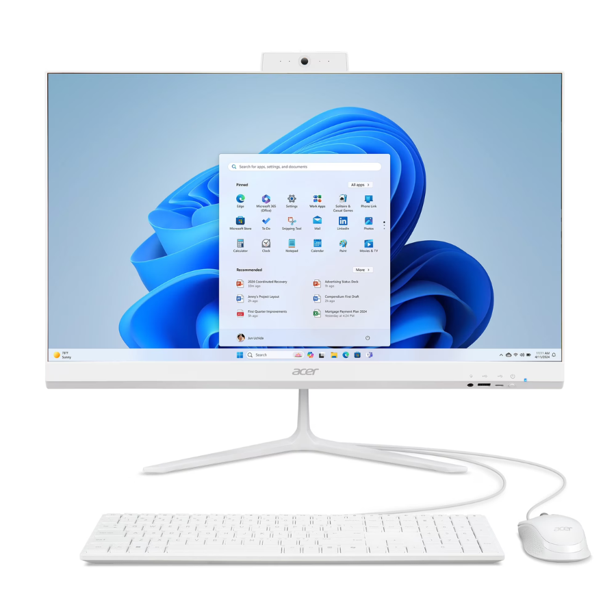 Acer Acer Aspire C24 AIO 23.8” FHD IPS Ryzen 5-40 8GB 512SSD Win 11H (White)