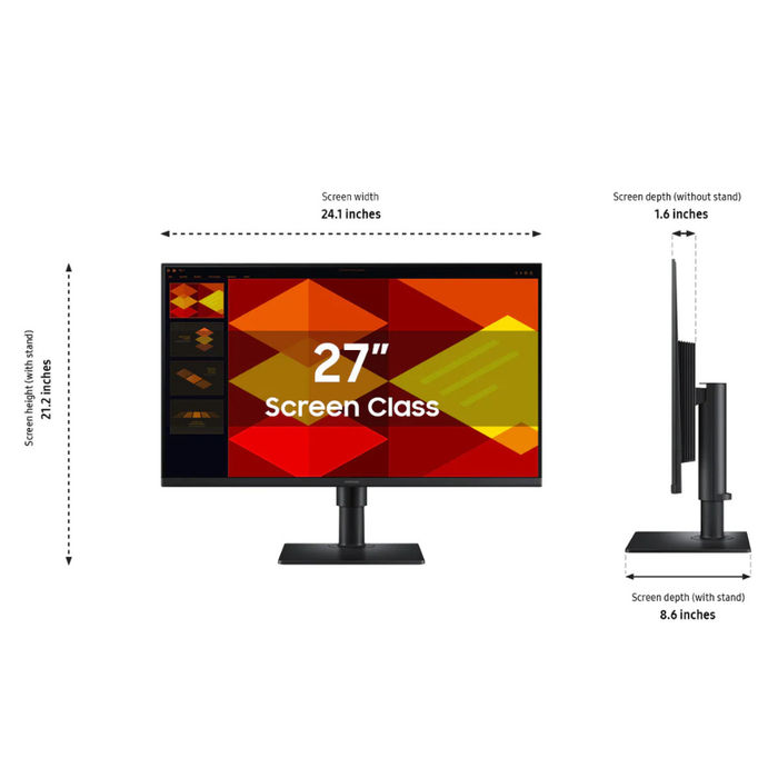 Samsung Essential Monitor S4 27" (S40GD) Borderless 100Hz Business Monitor Black (New)