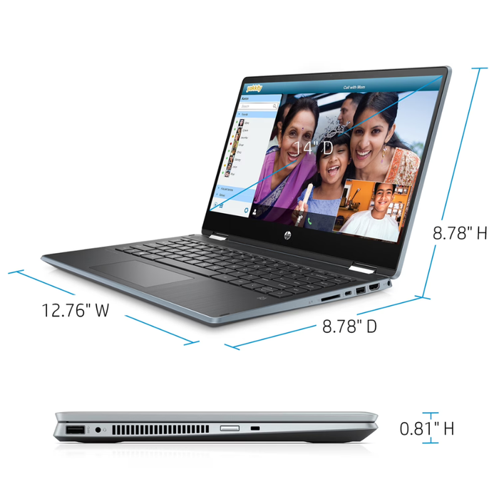 HP Pavilion x360 (2020) 2 in 1 Touchscreen Laptop Windows 10 Home 64 1TB/16GB RAM Cloud Blue (New)