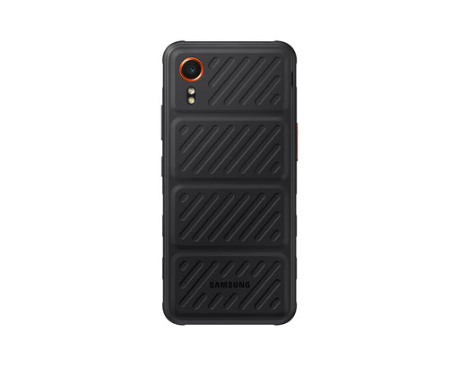 Samsung Galaxy XCover7 5G rugged black phone back with triple camera and grip texture