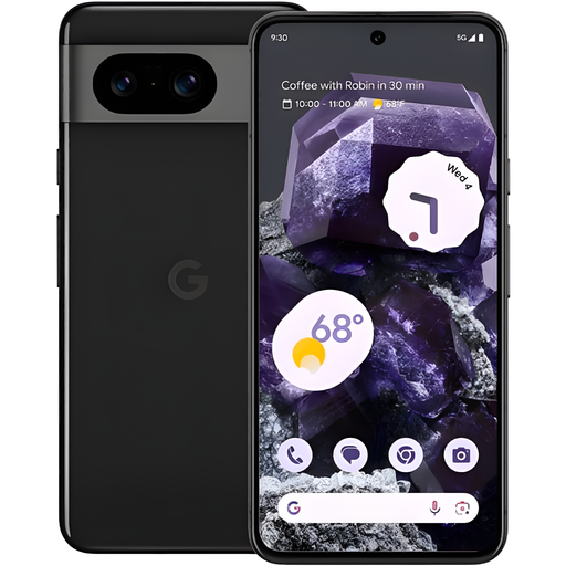 Google Pixel 8 5G smartphone with a 6.2-inch display, 128GB storage, Obsidian color, US version unlocked (new)