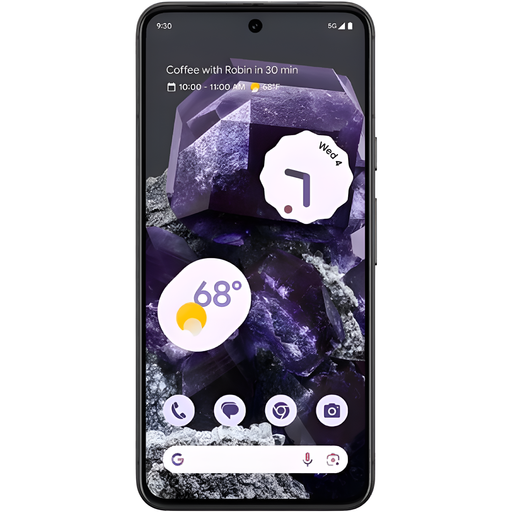 Display Google Pixel 8 5G smartphone with a 6.2-inch display, 128GB storage, Obsidian color, US version unlocked (new)
