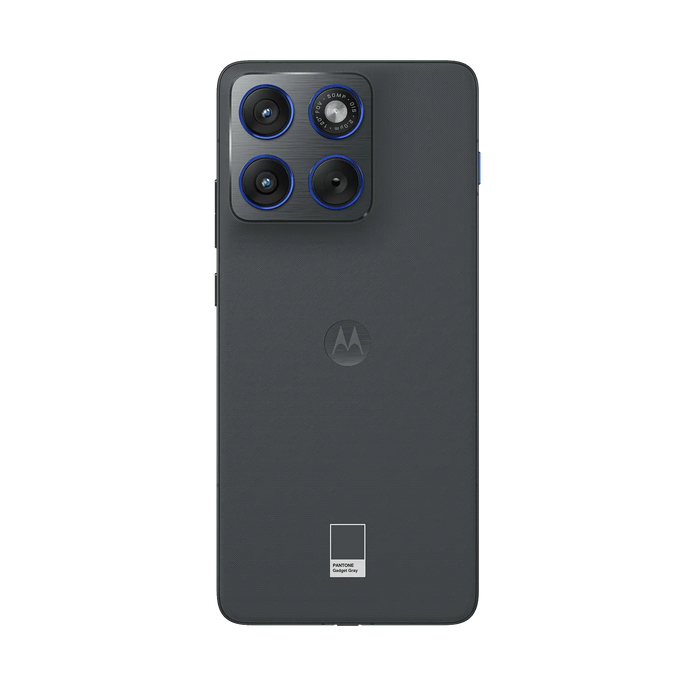 Moto Edge 70 5G Gadget Grey, back view with quad-lens camera array