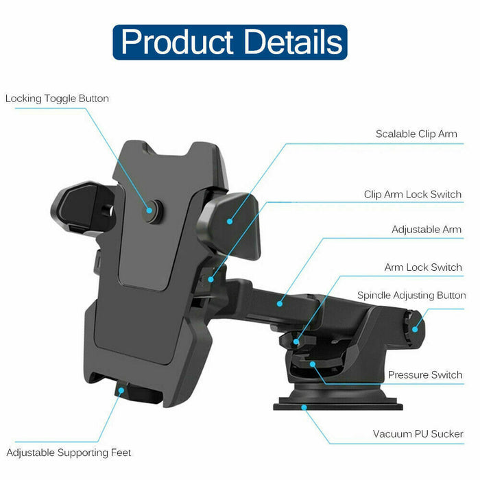 Car Windshield Mount Holder Stand For iPhone Samsung Mobile Cell Phone GPS, 3, wirelessplace.com